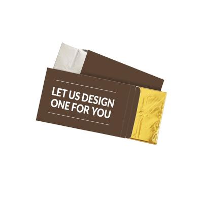 China Eco Friendly Recyclable Custom Kraft Paper Gold Foil Chocolate Bar Boxes for sale