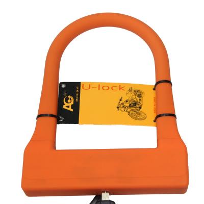 China Anchi ACU4835 U Shape Anti-theft Lock For Bike Security With Silicone Shell Covered 2Keys Bicycle U Lock for sale