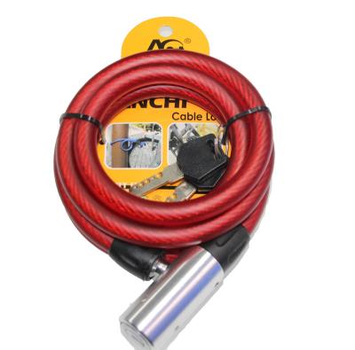 China Strong Force AC4889 Anti-theft Bike Cable Lock 12*1200mm Matte Red Lock Security Anchi Cable Lock For Bicycle for sale