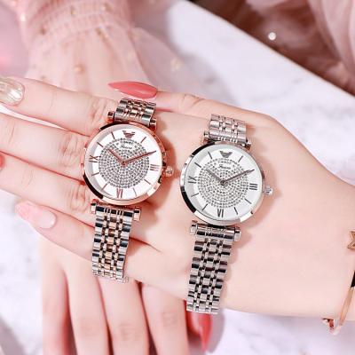 China Automatic Date Valentine Gifts Mens Womens Quartz Watches Couples Watch Sets Round Screen Stainless Steel Wrist Straps for sale