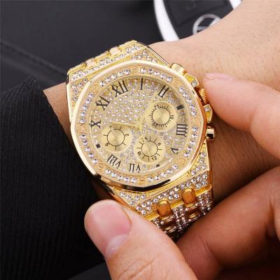 China Automatic Date Mens Iced Out Diamond Luxury Watches Hip Hop Watches Iced Out Mens Watches For Mens Hip Hop Rapper for sale