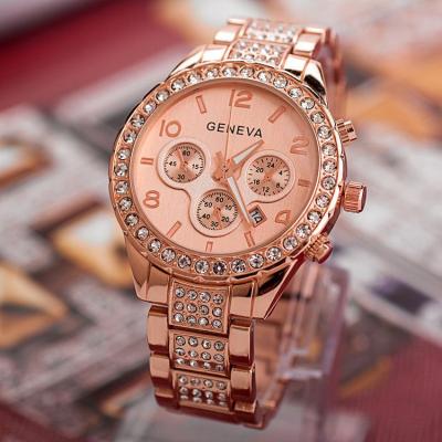 China Unisex High End Iced Out Watches Diamond Full Watched Round Screen Quartz Wristwatch For Ladies for sale