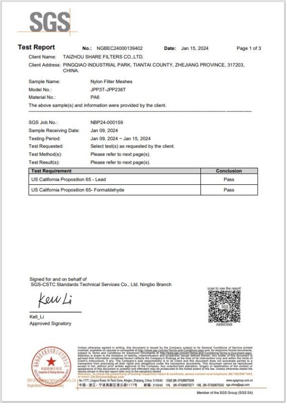 California Proposition 65 - Share Group Limited