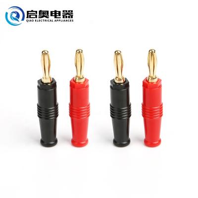 China 4mm Banana Plug Gold Plated Copper Banana Connector Audio Plug JY0110 for sale