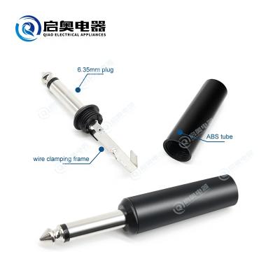 China Black 1/4 (6.35mm) Jack Mono Microphone Connector JY21-1035 for sale