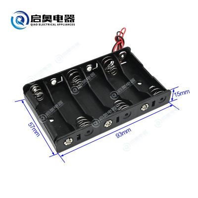 China Stainless steel AA battery holder for 6xAA batteries, black case without cover for sale