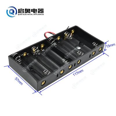 China Stainless steel AA battery holder for 8xAA batteries, black case without cover for sale