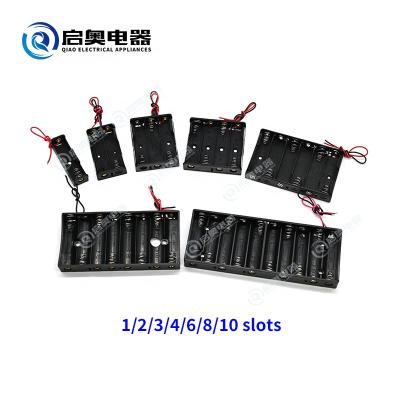 China Plastic AA Battery Holder With Switch Battery Box With AA Lead for sale