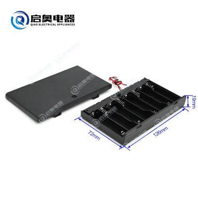 China Stainless steel AA battery holder for 8xAA batteries, black case with switch for sale