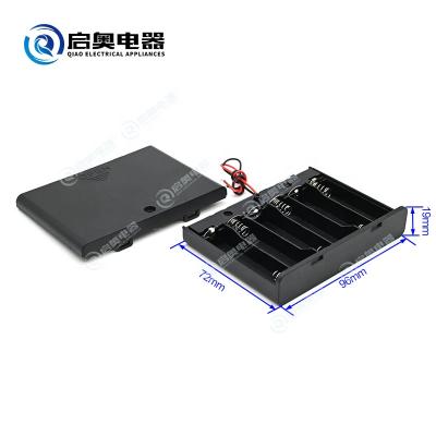 China Stainless steel AA battery holder for 6xAA batteries, black case with switch for sale