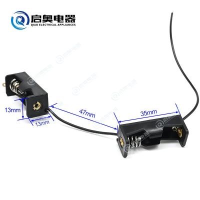 China ABS 23A 12V Electric Battery Holder Spring Clip Cable Black Can Hold 2 Cells for sale