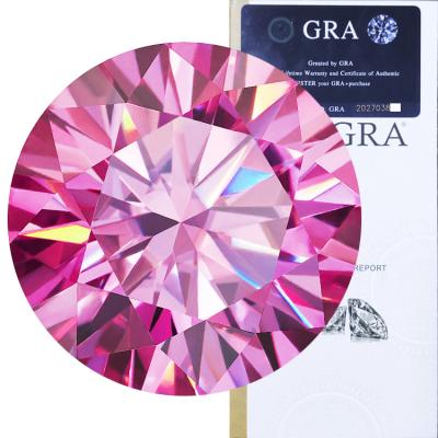 China Moissanite Jewelry Making SGARIT GRA Certificate VS Synthetic Loose Cut Round Diamond For Jewelry Making Pink Moissanite Jewelry Gemstone for sale