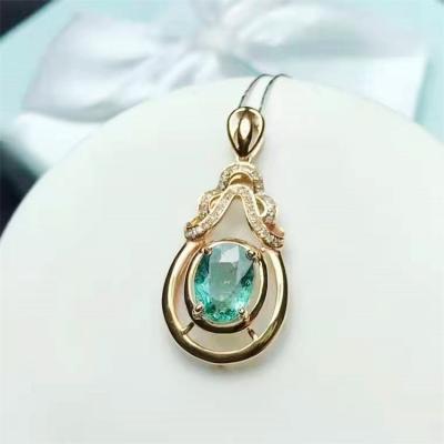 China FASHIONABLE Wholesale Gemstone SGARIT Jewelry 18k Gold Tourmaline Pendant 1.81ct Gold Tourmaline Pendant For Women for sale