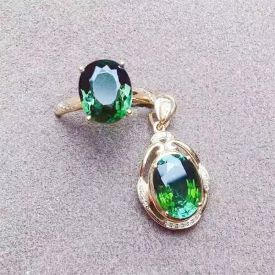 China Genuine vintage SGARIT gemstone 18k gold 3.65ct gold 3.65ct ring and tourmaline pendant ring and pendant jewelry set gorgeous unique design for sale