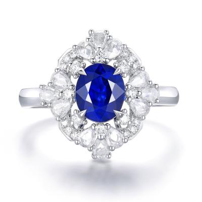 China SGARIT CLASSIC Factory Wholesale Price Jewelry Ring 18k Gold Sri Lanka CLASSIC Genuine Sapphire Women Ring Wedding Jewelry for sale