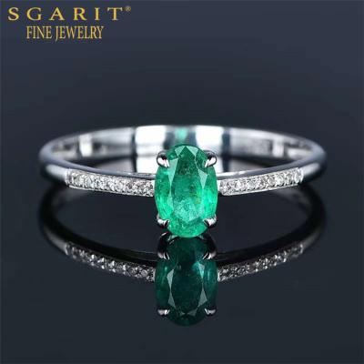 China New Style Gemstone Jewelry 18k Simple Newspaper Simple Wholesale SGARIT SGARIT 0.32ct Green Green Wearing Ring Gold FASHIONABLE for sale