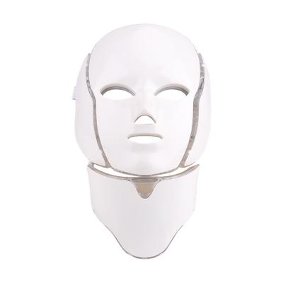 China Skin Tightening Red Light Therapy PDT Beauty Therapy Skin Care 7 Colors LED Mask With Neck for sale