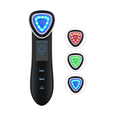 China Skin Tightening Face Wrinkle Remove LED Vibration Face Massage Machines RF EMS Machine for sale