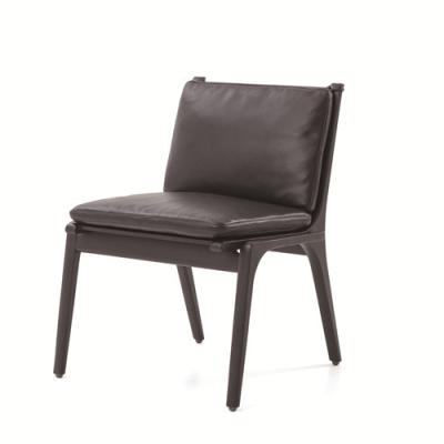 China Comfortable Italian Style Home Upholstered Ren Series Black Front Dining Chair for sale