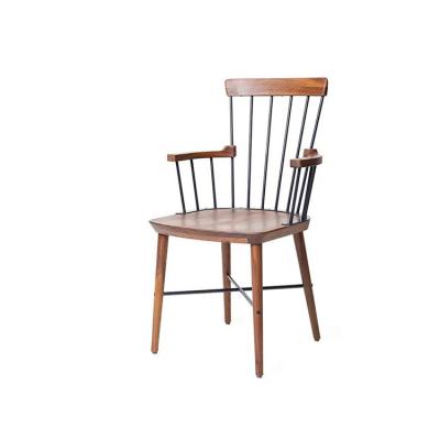 China Comfortable Industrial Brown Wooden Restaurant Vintage Outdoor Dining Chair for sale