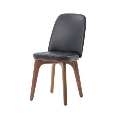 China Latest Design Modern Table Backrest Large Solid Wood Dining Chair With Wood Leg for sale