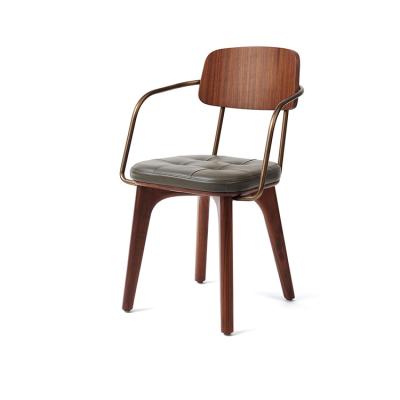 China Modern Light Luxury Style Leather Seat Cafe Dining Chair For Sale for sale