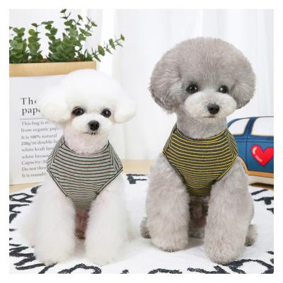 China Sustainable Custom Pet Clothes Spring And Summer Fashion Striped Vest Dog Clothes Wholesale for sale