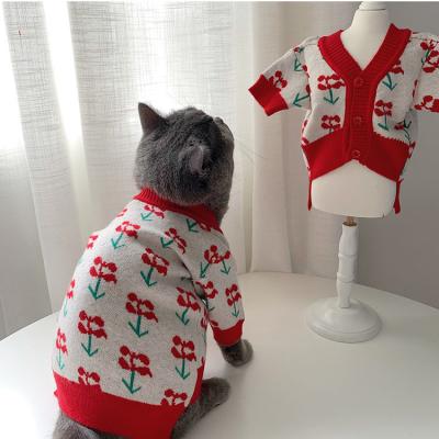 China Fashion Sustainable Hot Selling Cute Pet Dog Clothes Button Cotton Dog Sweater Suitable For Cats Dogs for sale