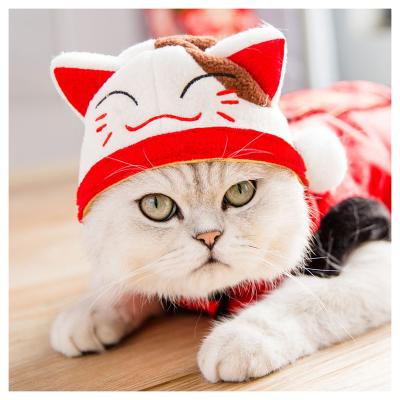 China 2021 Festival New Pet Headwear Puppy Cat Hat Autumn And Winter Viable Cute Pet Accessories for sale