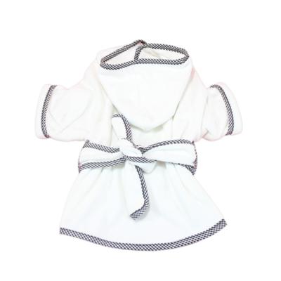 China Lovely Viable Cute White Pet Sleep Clothes Dry Microfiber Pet Bathrobe for sale