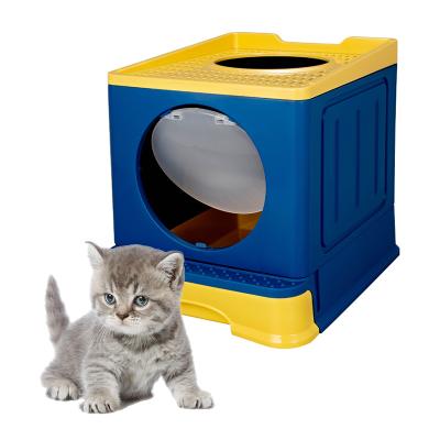 China Cat Litter Box Drawer Style Foldable Viable Large Cat Toilet Box Wholesale Full-included for sale