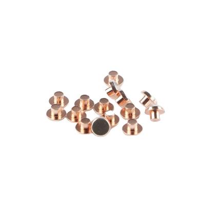 China Economical Efficient Ag/Cu Copper Brass Rivets For PCB for sale