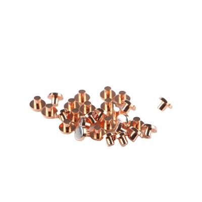 China Electrical Rotating Rivet Solid Copper Connector Copper Contact Rivet Trimetal Bimetallic Rivet for sale