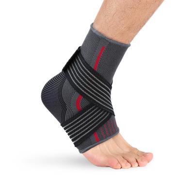 China Breathable Knitted Colorful Ankle Brace Pad With Strap Compression Sleeve Ankle for sale