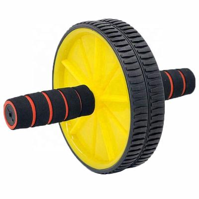 China New Style Home Fitness Home Use Workout Abdominal Abs Roll Double Wheels Plastic Abdominal Roller Abs With Knee Pad for sale