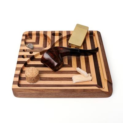 China 2021 New Arrival Black Walnut DIY Roll Tray Fantastic Design Cigarette Maker Plate Smoking Accessories for sale