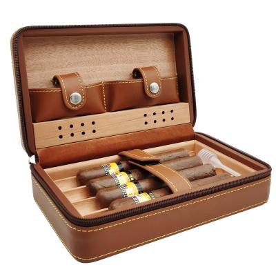 China Cigar Bag Humidor Cedar Wood Cigar Storage Box Modern Traveling Smoking Accessories for sale