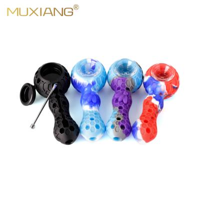 China New arrival small portable silicone smoking pipe bee tobacco pipe food grade honeycomb silicone pipe for sale