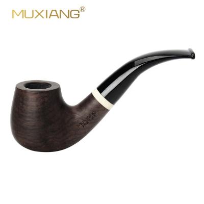 China Weed/Weed/Tobacco Muxiang - Factory Direct Engraved Wooden Weed Weed Smoking Pipe with Decor Imitation Ivory Ring for sale