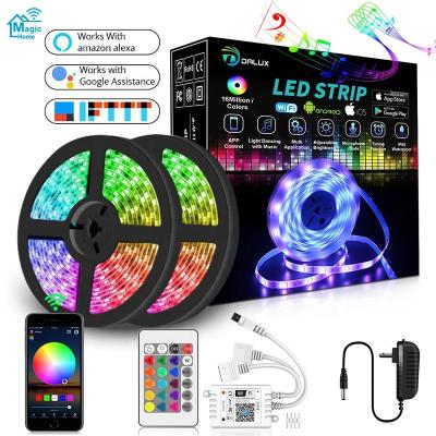 China LANDSCAPE DC12v Smart Led Strip Lights RGB Multiple Color APP Led Strip Set With Wifi Controller Work for sale