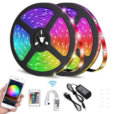 China Smart Decoration DC12V 24V Music Mobile Phone App Control RGB Led Rope Cable Strip Lights LED For Bedroom for sale