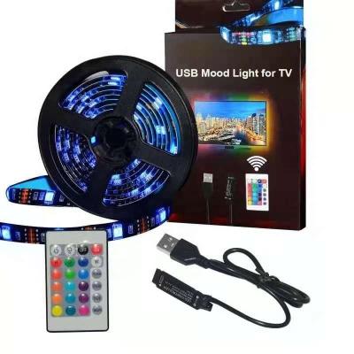 China Hot Sale Decoration Amazon RGB USD DC 5V DC 5V Background Lights Backlight 3M Led Strip Lights Smd 5050 App Control Smart Led Strip Light For TV for sale