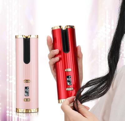 China Hair Curling USB Rechargeable Wireless Portable Adjustable Timer Temperature USB Automatic Hair Curler for sale