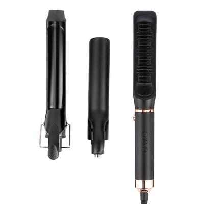 China Hot Hotel Airbrush 3 in 1 Styler Electric Comb Ceramic Curling Brush One Step Fast Hair Straightener for sale