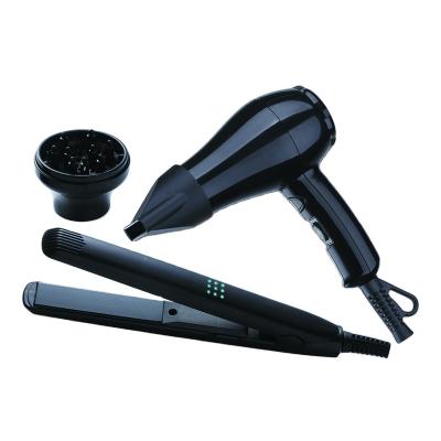 China Professional Household Ionic Black Hair Dryer Set Styling Tools Hair Straightener for sale