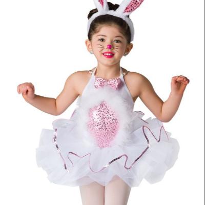 China Dresses Kids Girls Dance Costume Rabbit Sequin Recital Character Novelty Cute Animal Costume for sale