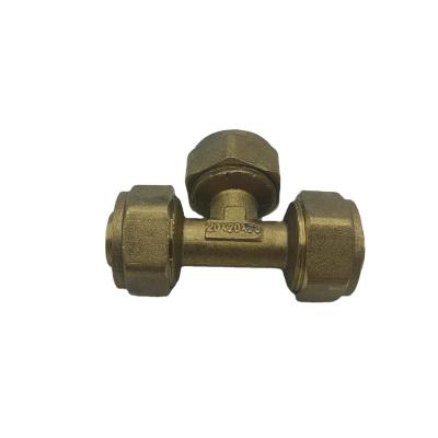 China Aluminum-Plastic Joint 20 Pipe Joint 20 Point Tee Water Heater Pipe Fit Brass Solar Inner External Thread Direct Reducing Fitting for sale