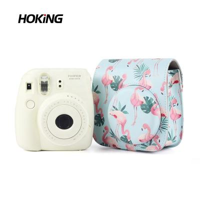 China Protective Effects Hot Sale Flamingo Camera Bag Leather Bag For Fujifilm Flash 9 Mini Case for sale