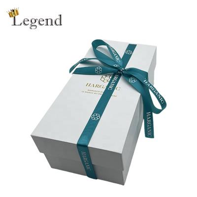 China Manufacturer Recyclable Luxury Lid and Raw Paper Cardboard Packaging Box Gift with Ribbon for sale