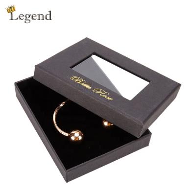 China Wholesale Custom Recyclable PVC Window Logo Packaging Cardboard Packaging Bracelet Pendant Jewelry Box for sale